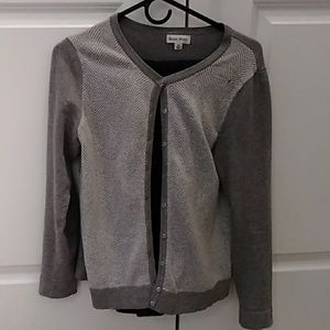 Grey detailed preppy cardigan